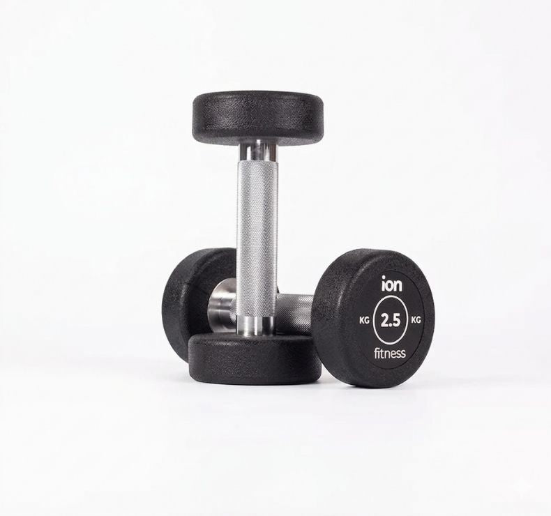 Haltères Ronds en Caoutchouc ION fitness (paire)