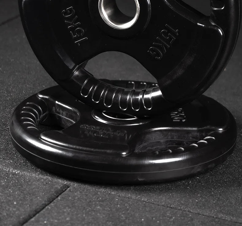 Set Olympische Scheiben Triple Grip + Langhantel ION fitness