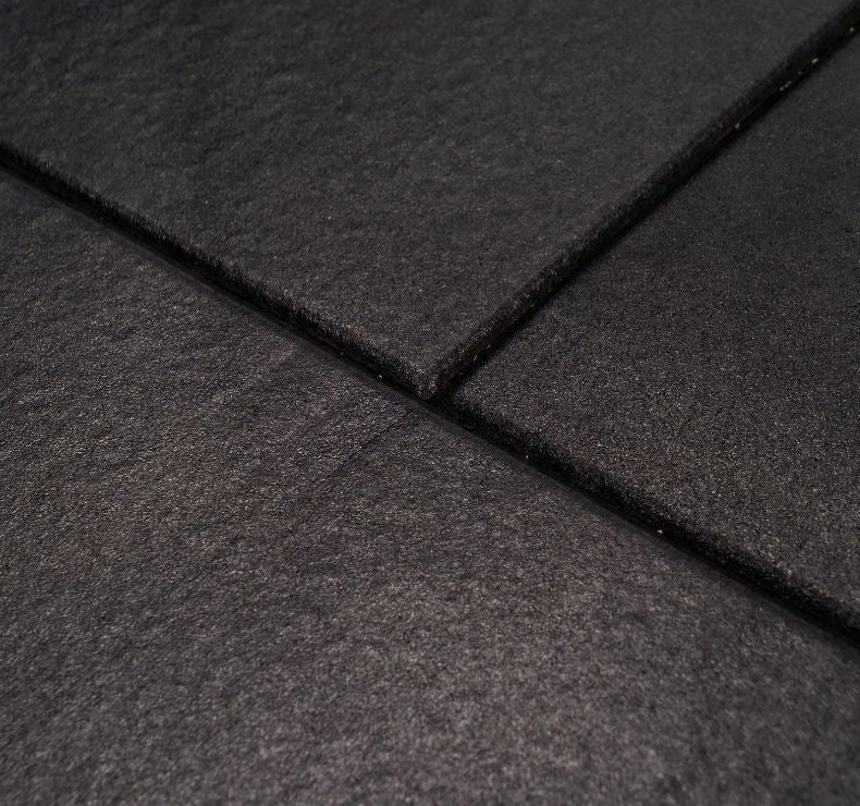Suelo de Caucho Continuo 20 mm 100 x 100 cm Negro Mate