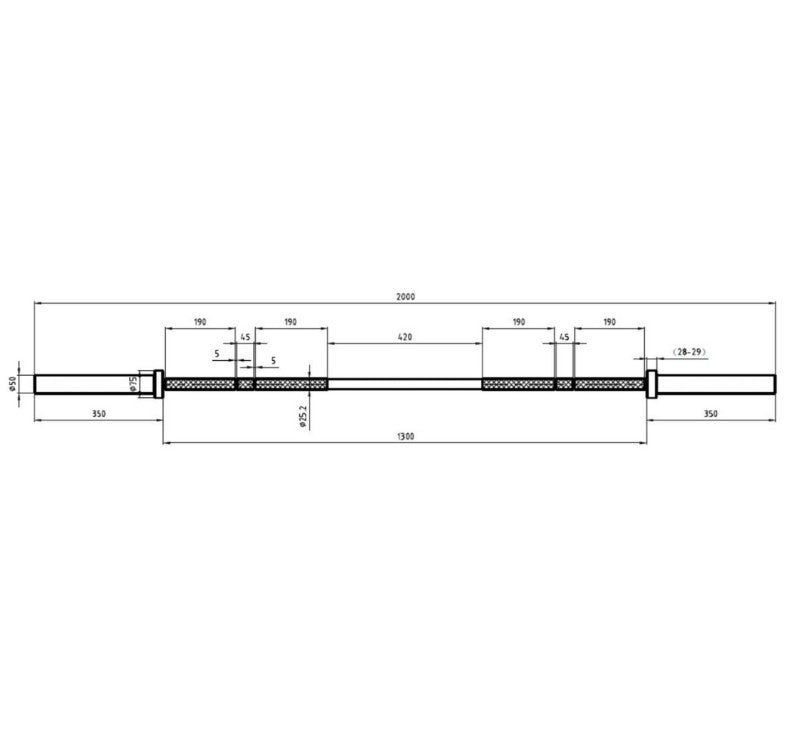ION fitness 200 cm Olympic Bar 15 Kg Max 450 Kg