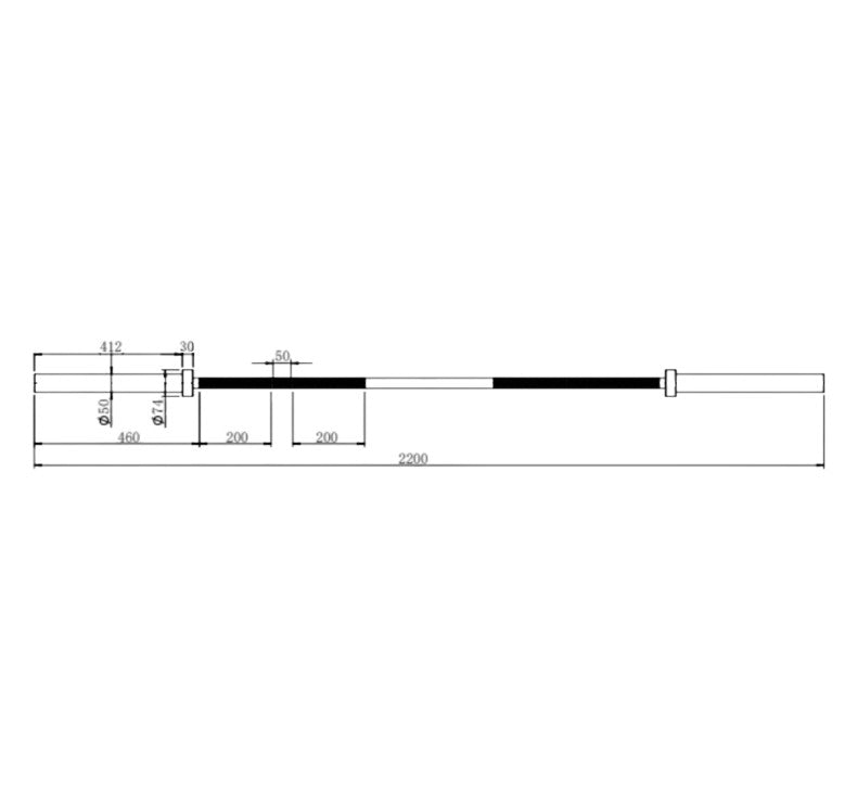 ION fitness 220 cm Olympic Bar 20 Kg Max 226 Kg