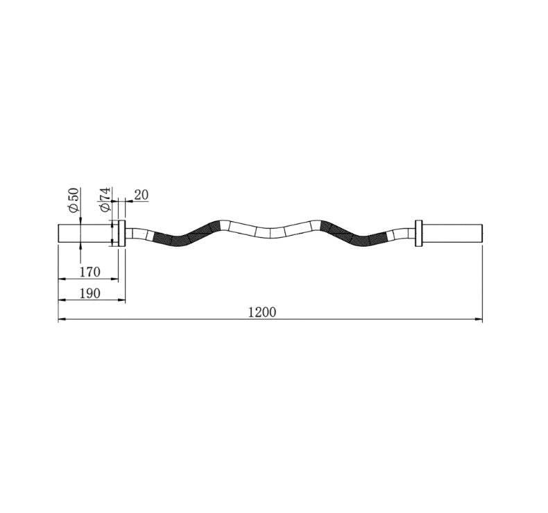 ION fitness 120 cm Olympic Curl Z Bar 8.4 Kg