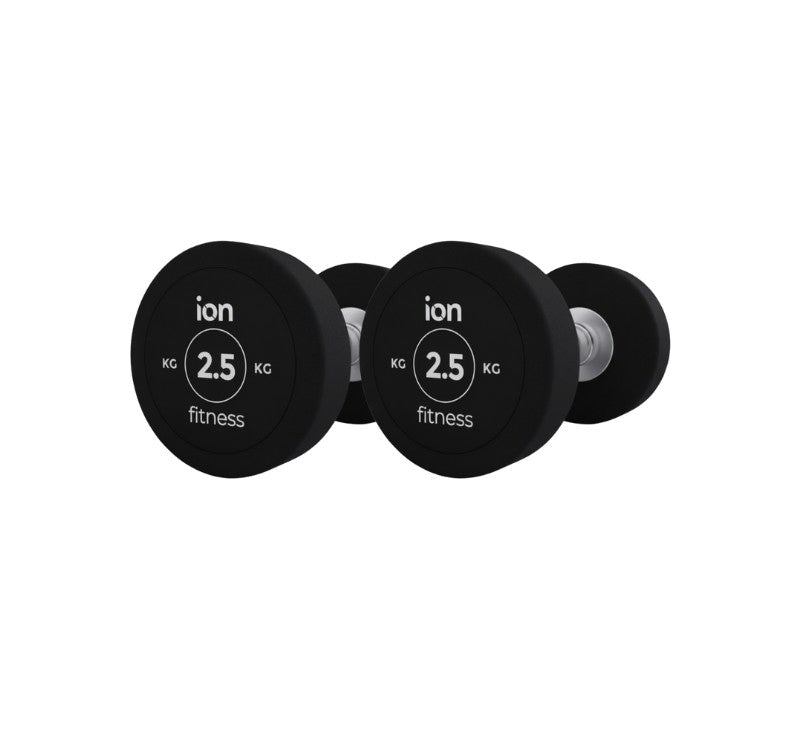 Haltères Ronds en Caoutchouc 2,5 Kg ION fitness (paire)