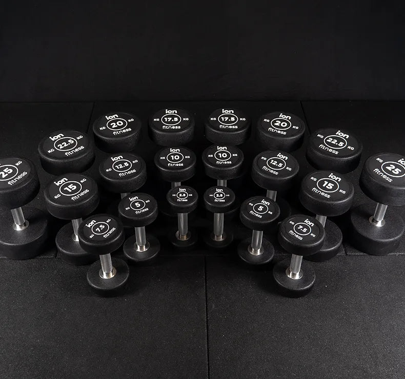 Haltères Ronds en Caoutchouc ION fitness (paire)