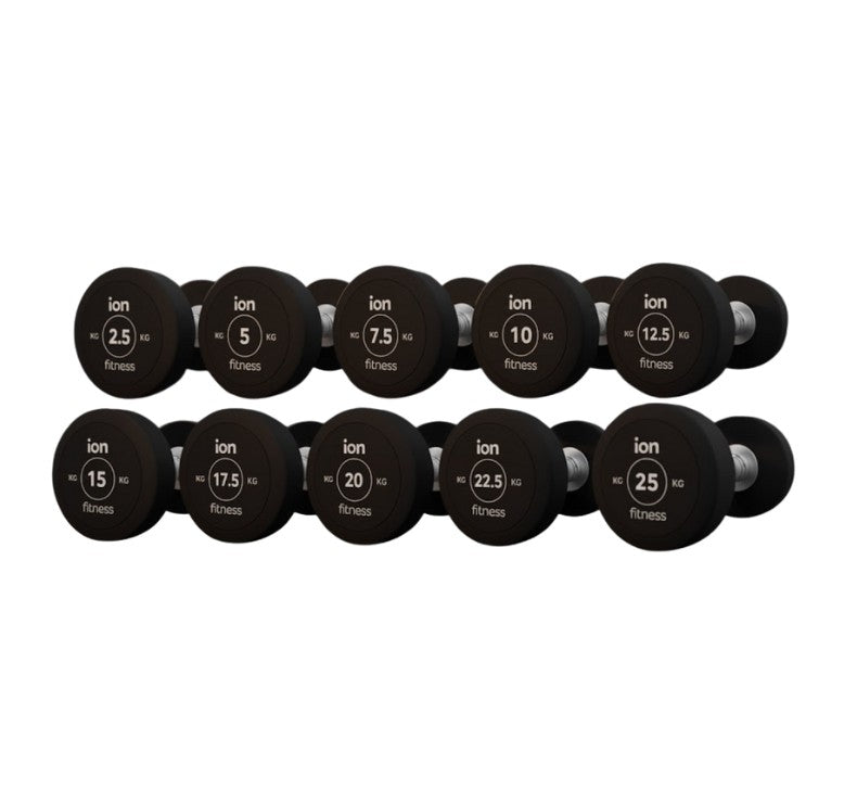 Haltères Ronds en Caoutchouc 2,5 Kg ION fitness (paire)